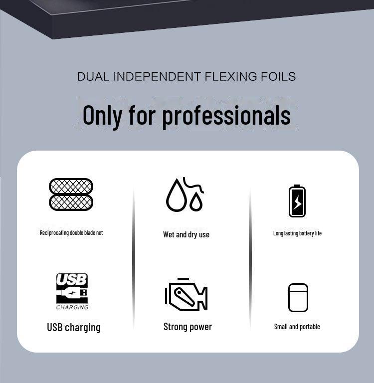 KY69 Dual-Layer USB Electric Bald Shaver with LCD Display