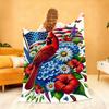 Vibrant Patriotic Cardinal Garden Blanket Soft Throw Blanket for Home Bedroom Bed Sofa Picnic Travel Office Cover Blanket Gift