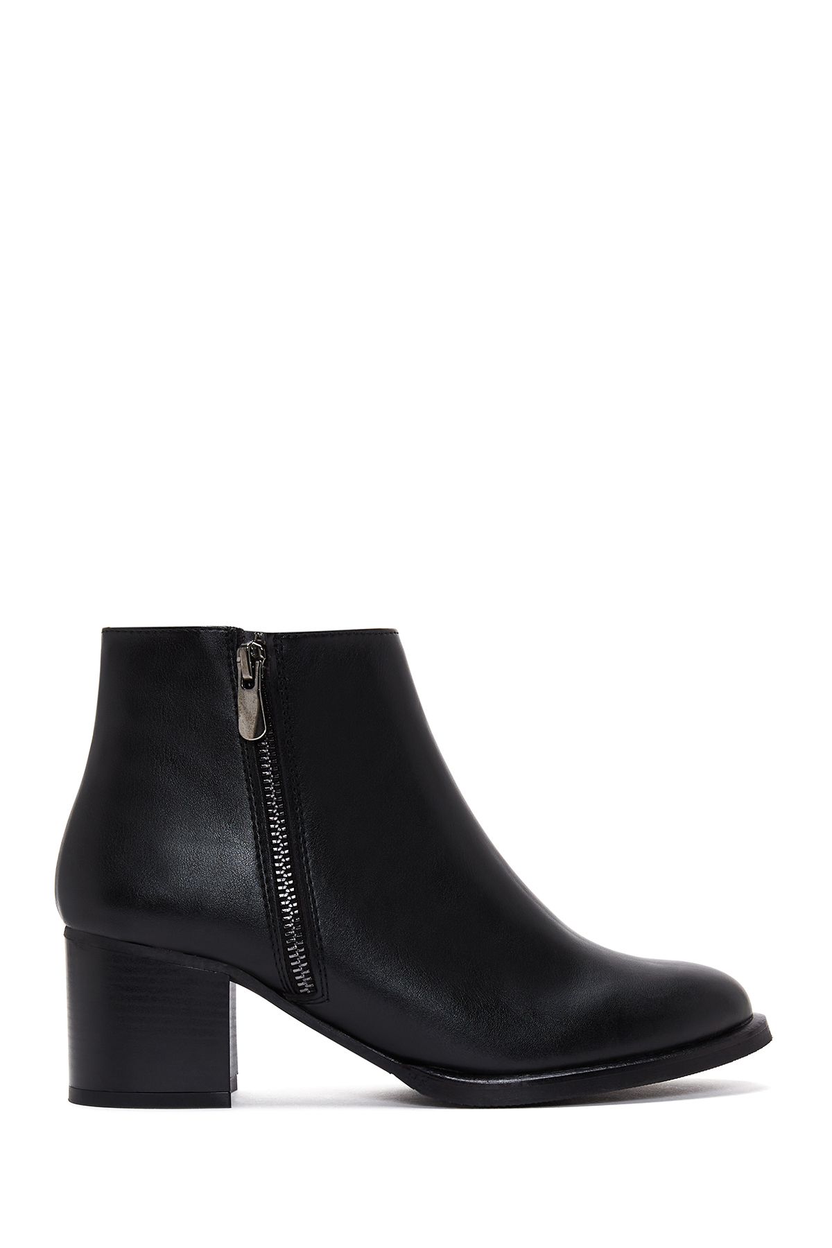 

Women Modern Stylish Fashion Women Black Zipper Thick Heel Boots 36