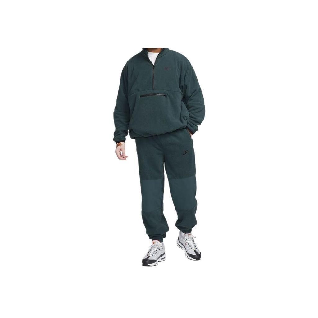 Nike Club Fleece Logo Embroidered Joggers With Elastic Cuffs And Mid Rise Slim Fit Men Bottoms Green FB8384-328