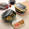 Double Layer Lunch Box Portable Compartment Container with Fork Spoon Microwave Safe for Office Picnic Meal Food Storage Box