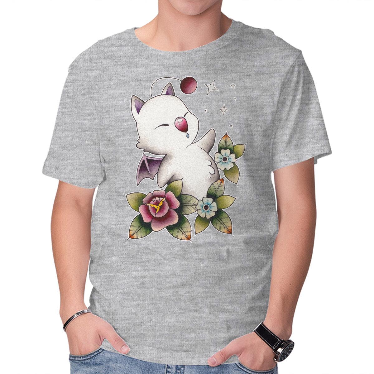 Unisex Crew Neck T-Shirt Kupo Tattoo Graphic Short Sleeve Casual Tee XL