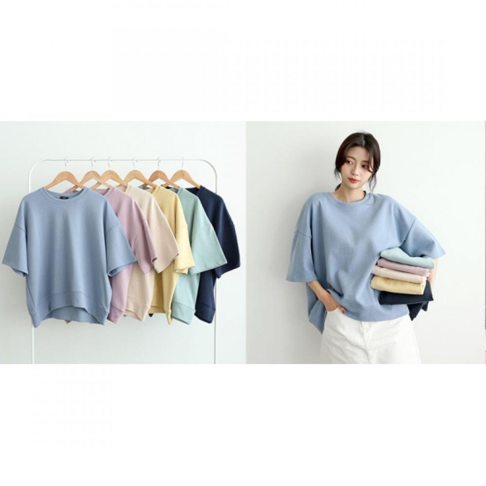 Shop   Women Round 5 PoinT Sleeve Crewneck ShorT Sleeve CoTTon T shirT Ami Wsh  