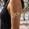 Bohemian Double Shell Upper Arm Cuff Bracelet Bangle for Women Exaggerated Starfish Armlet Summer Vacation Jewelry Gifts