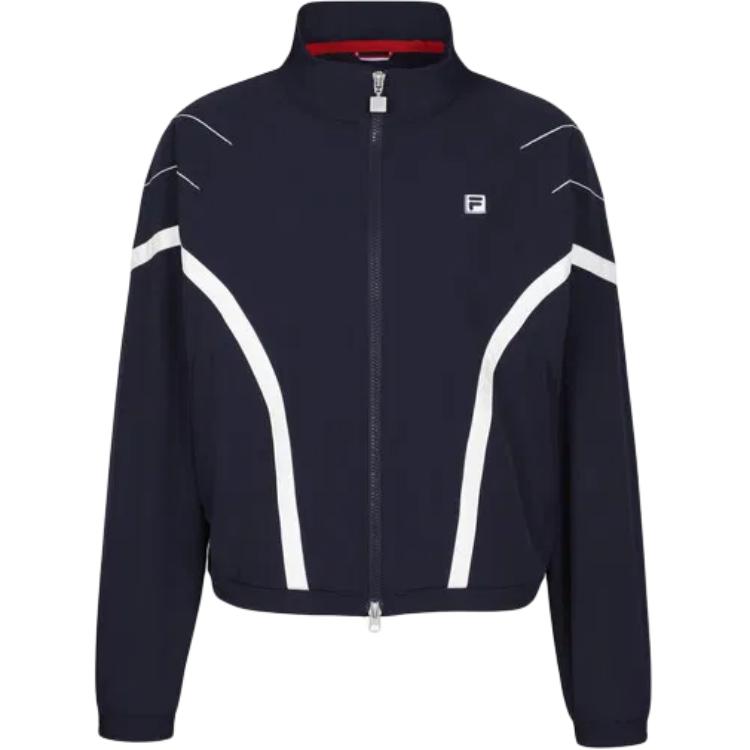 New FILA Trench Coat Women's Ink Wash Marine Blue FS2JKG3351F-INA