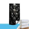 Gotischer Totenkopf-Print Strandtuch Stilvoll Langlebig Mikrofaser Badetuch Saugfähig Schnelltrocknend für Sommer Pool Strand Reisen