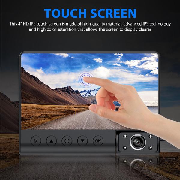 1080P Driving Recorder Car Dash Cam With 170 Degree Front Rear And Interior Cameras For Enhanced Safety And Security
