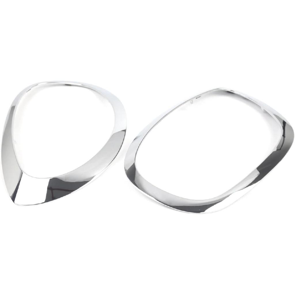 Compatible For BMW Mini Cooper Countryman F60 2017-2021 Chrome Headlight Ring Bezel Trim Surround Cover Left Right 51137388117 51137388118(1Pair)