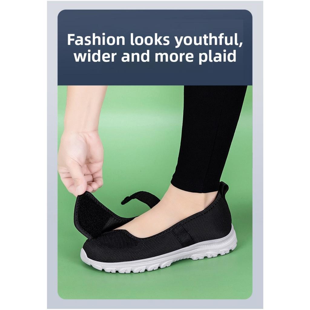 Ladies' Barefoot Walking Shoes, Velcro Adjustable Flat Shoes, Arthritis Edema Casual Shoes, Breathable and Convenient Slip In Sports Shoes