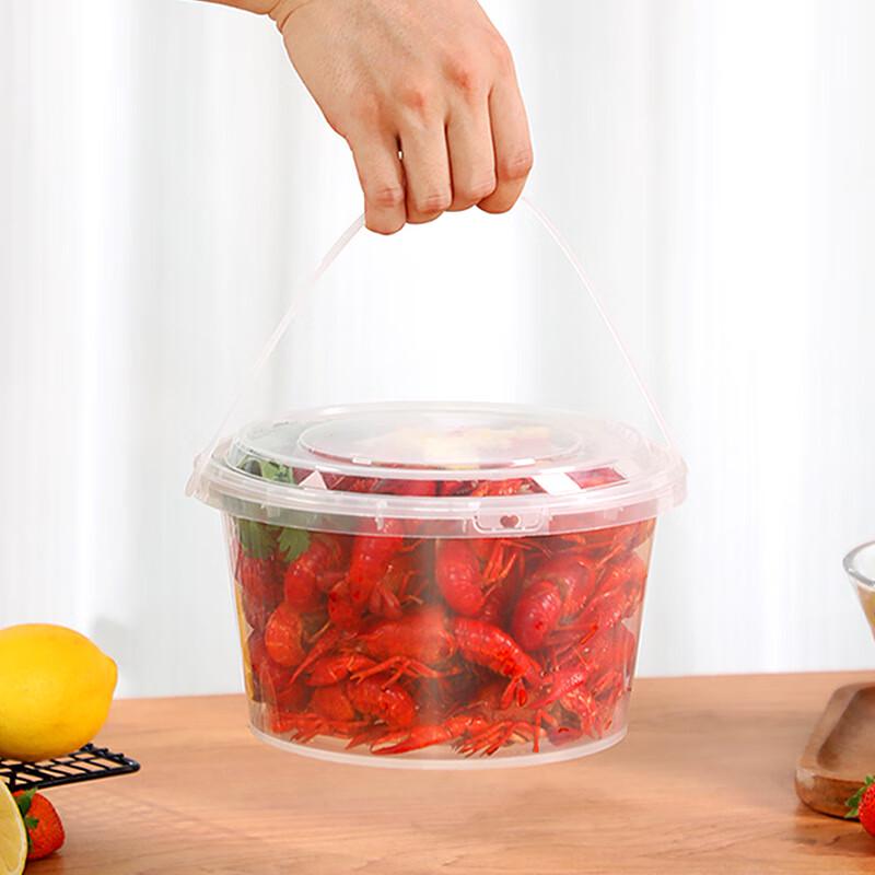 

Large Capacity Disposable Plastic Food Container with Lid and Handle