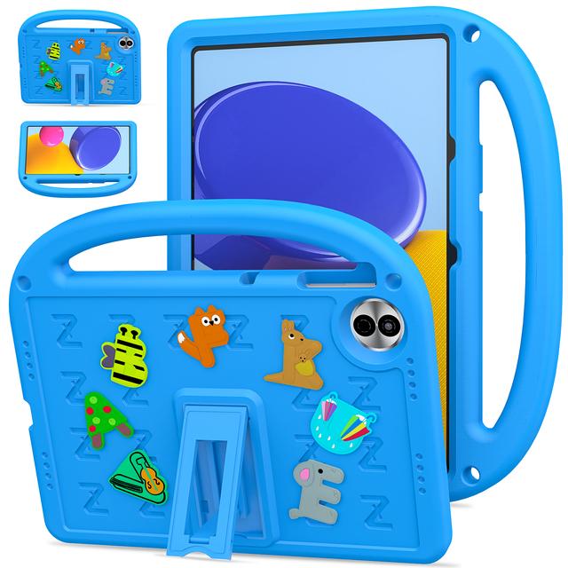 

EVA Cute Case For Huawei Honor Pad 10 (Tablet 10) 2025 12.1 inch Built-in Kickstand Kids Lovely Cover With Portable Hand Holder Honor Pad 10 2025 небесно-голубой