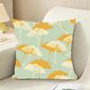 Ginkgo Leaves Printed Cushion Cover Reversible Plush Pillow Cover For Car Sofa Bedroom Decorative Gift Pillowcase