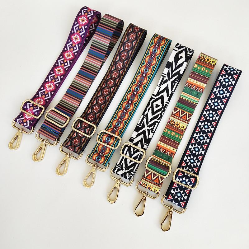 New Ethnic Style Series Women's Bag Shoulder Strap Accessories Adjustable Wide Shoulder Strap Color Bag Versatile Webbing