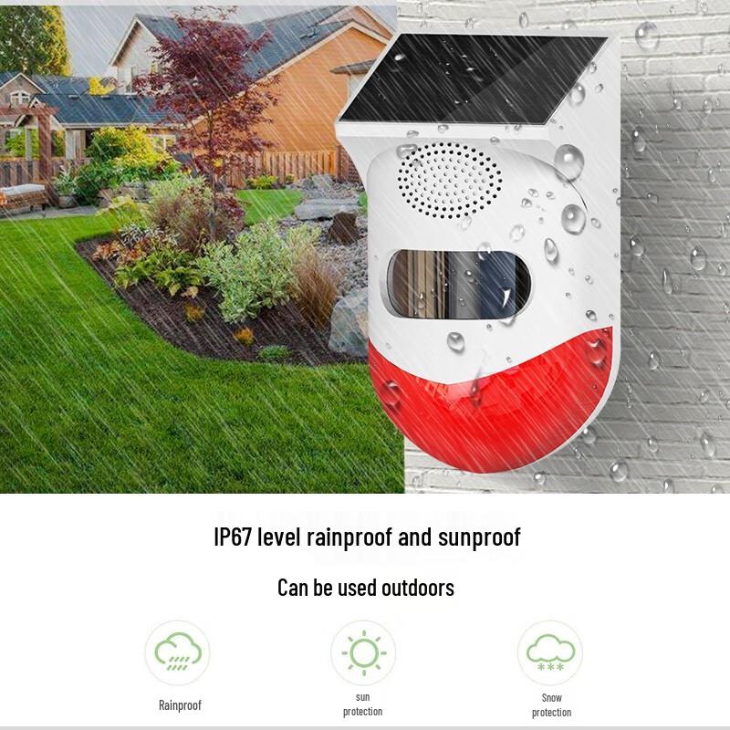 LFang Solar-Powered Wireless PIR Security Alarm