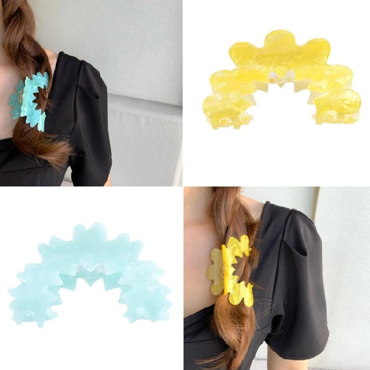 Non-Slip Hair Claws Colourful Flower Jaw Clips Ponytail Catch Barrette Hairpins