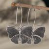 Creative Vintage Butterfly Shaped Silvery Plated Pendant Earrings Women's Exquisite Vacation Festival Jewelry Accessories Crafts