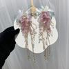 Hair Clip Butterfly Flower Wisteria Glass Hairpin Flower Beads Tassel Hair Claw Multi-functional Styling Hair Accessories