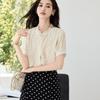 VICTORIA&VERA Women's New Chinese Style Embroidered Short-Sleeve Shirt