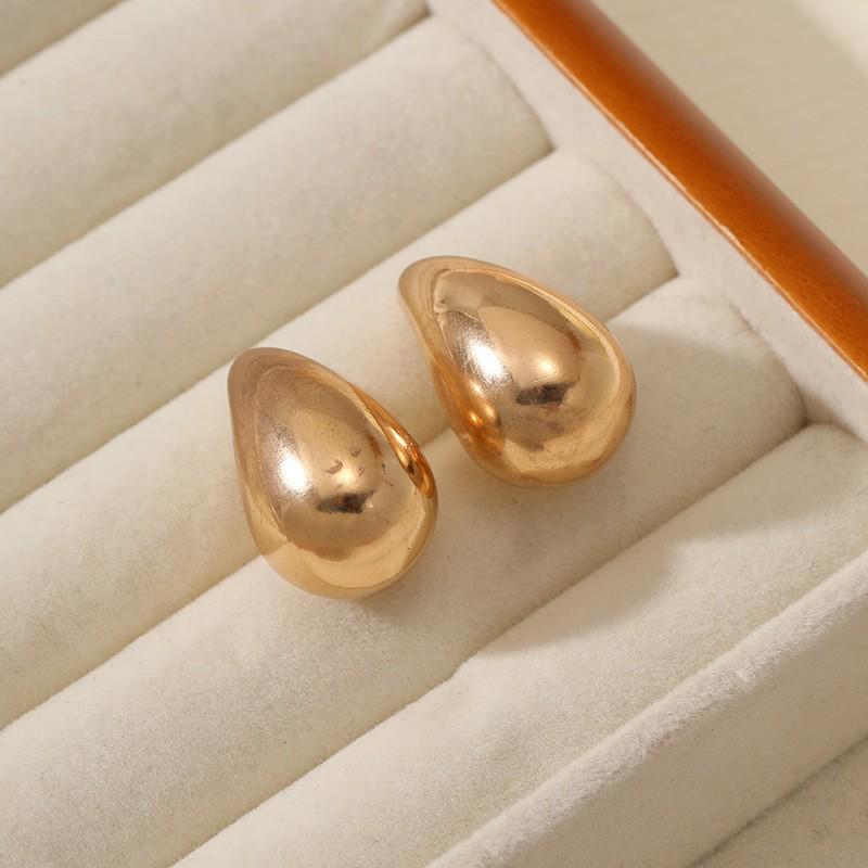 Retro Punk Teardrop Glossy Dangle Earrings - Eco-friendly Metal