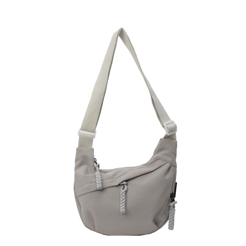 Women's monochromatic nylon shoulder  versatile wide straps popular crossbody bags