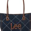New Lee PU, Textile Mixture Tote Handbag, Shoulder Bag Women's Dark Blue & Brown/Light Blue & White LE250248M