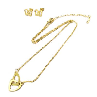 [P4897] - Necklace Set + Golden 'Love' Steel Buckles