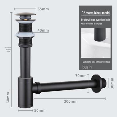 TLXT Bathroom Sink Pop-up Drainer with Anti-odor Drain Pipe