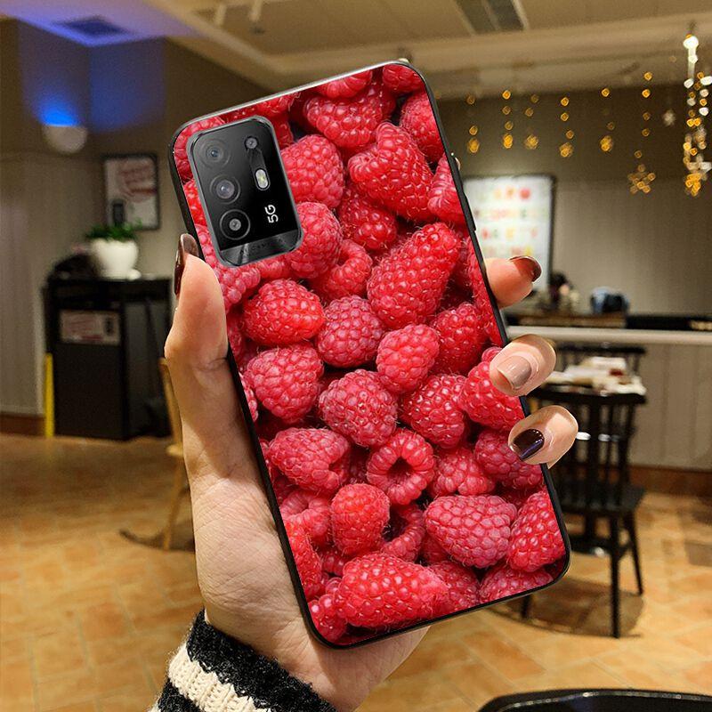 

Чехол для телефона с черникой, вишней и летним фруктом для OPPO A74 A94 5G A3S A5 A5S A9 A12 A15S A52 A53S A72 A73 2020 A91 5G, чехлы OPPO A94 5G