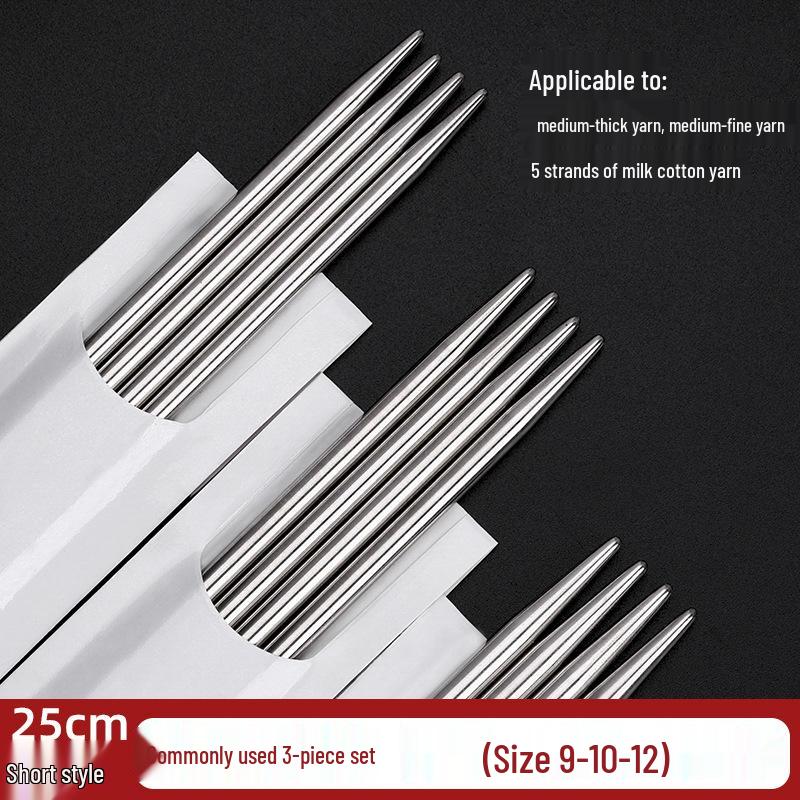 Three Swallow Stainless Steel Knitting Needles Set for Handmade Scarves and Sweaters