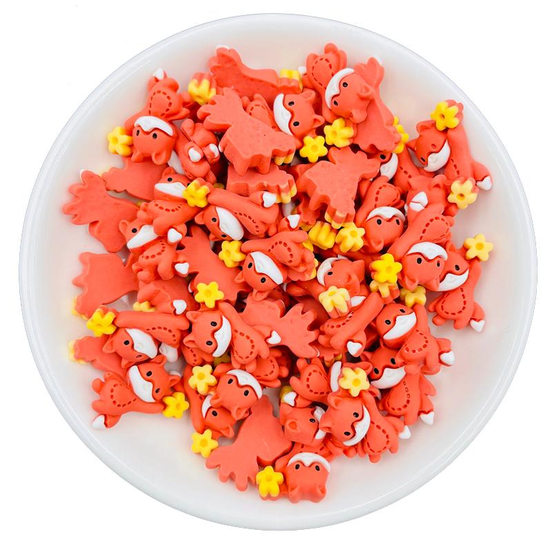 20 Pcs New Cute Mini Animal Fox Flat Back Resin Cabochons Scrapbook Diy Earwear Hairpin Jewelry Craft Decoration Accessories A61