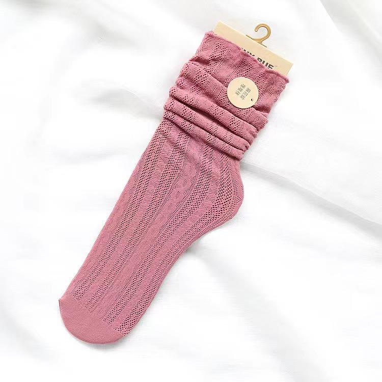 Women Socks Fashion Sexy Crew Socks For Women Summer Solid Hollow Out Women Soft Cute Long Socks For Women Mesh Thin Sexy
