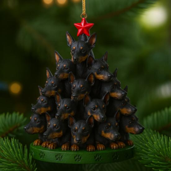 1/5Pcs Dog Christmas Ornament with Lanyard Puppy Pendant Acrylic Keepsake Decoration Indoor Outdoor Festive Tree Decor