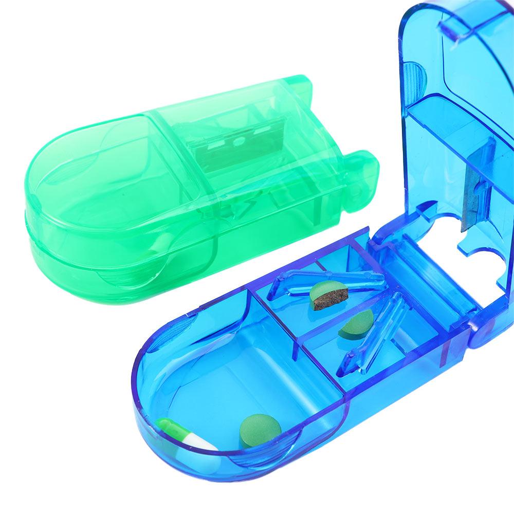 Pill Storage Tablet Cutter Splitter Pill Cutter Splitter Safety Medicine Cases Drug Box Storage Box