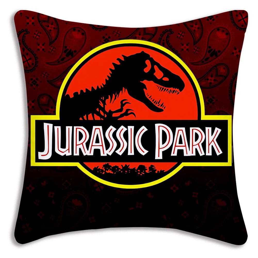 Cute Dinosaur Jurassic P-Park Pillow Covers Cartoon Sofa Decorative Home Double-sided Printing Short Plush Cute Cushion Cover