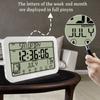Touchscreen Große digitale Wanduhr Temperatur Datum Woche Schlummerfunktion Batteriebetriebene Tischuhr Doppelalarm 12/24H LCD-Wecker