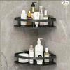 Triangular Shower Corner Shelf Free Punching Bathroom Glass Shelf Bathroom Storage Rack  Toilet