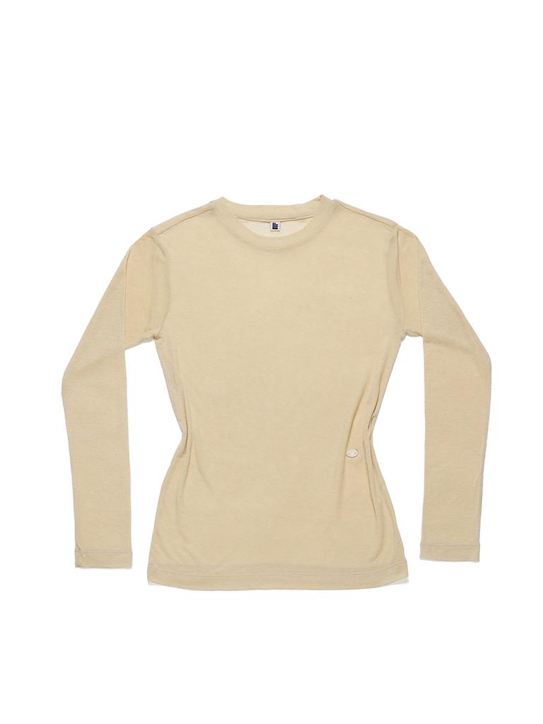 Eleleldijainseutyudio Wool Rib Jersey Long Sleeve Tee_Vanilla Beige
