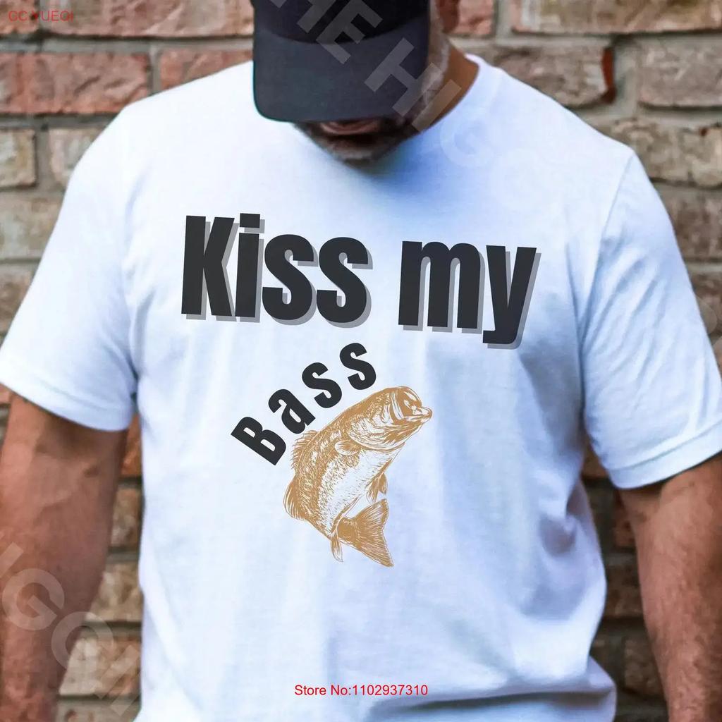 Kiss My Bass Funny Fishing T Shirt Fisherunisex Outdoorsunisex Outdoor Lover Punny Lake River Day Fathers Present Ideas Vintage