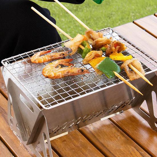 Zusammenklappbares, vielseitiges Outdoor-Kochset aus Edelstahl zum Grillen, Camping, Reisen