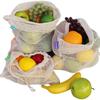 3Pcs/set Reusable Mesh Produce Bags Premium Polyester Washable Mesh Bags for Vegetables Fruits Toys