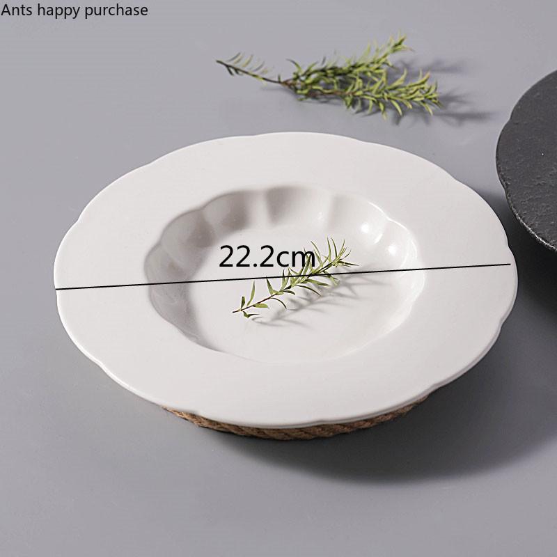 

Белая керамическая обеденная тарелка, ресторанная посуда, десертная тарелка, суповые тарелки, фруктовая салатница, блюдо для димсамов, поднос для закусок, западная тарелка