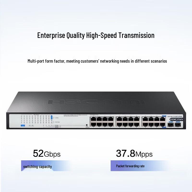 H3C S1226F-HPWR 24-Port Gigabit PoE+ Switch