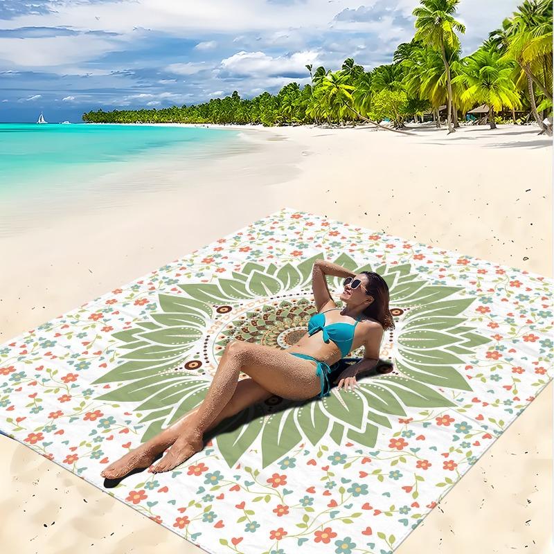 1pc Beach Blanket Waterproof Sandproof Oversized Large Beach Mat Quick Drying&Compact&Lightweight Picnic Mat Vacation Essentials