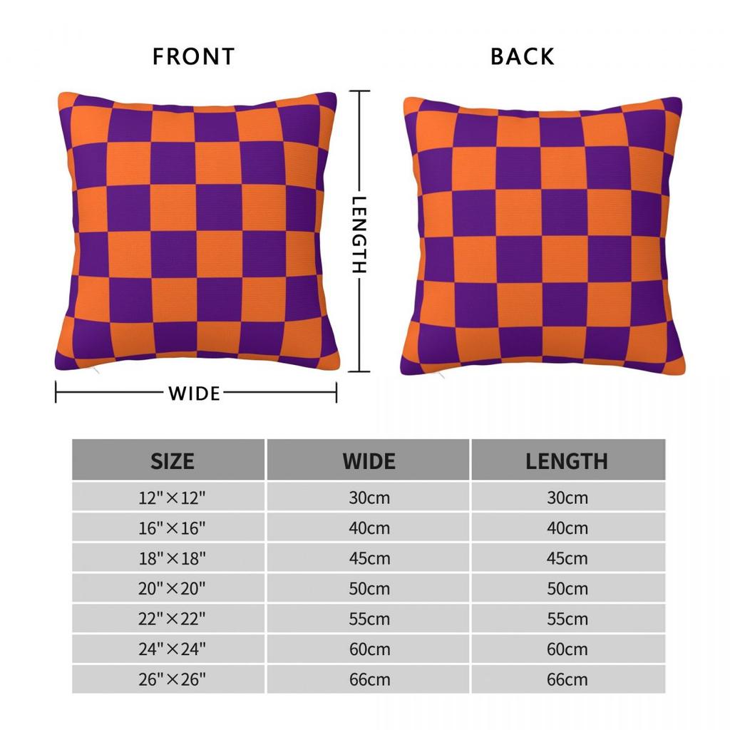 Orange And Purple Checkerboard Pillowcase Printing Fabric Cushion Cover Decoration Pillow Case Cover Bed Drop Shipping 40*40cm