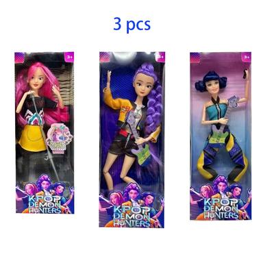 New  K-Pop Demon Hunters Anime Kpop Girl Group Cartoon Rumi Zoey Mira Action Figures  Figurines Model Dolls Gift