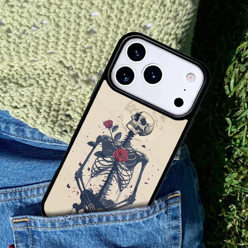 Skeleton Skull Art Phone Case For iPhone 17 AIR 16 Pro Max 15 14 Pro 11 12 13 Shockproof Silicone Cover