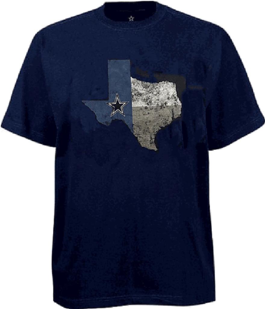 Dallas Cowboys Mens Blue Color State Cotton T Shirt