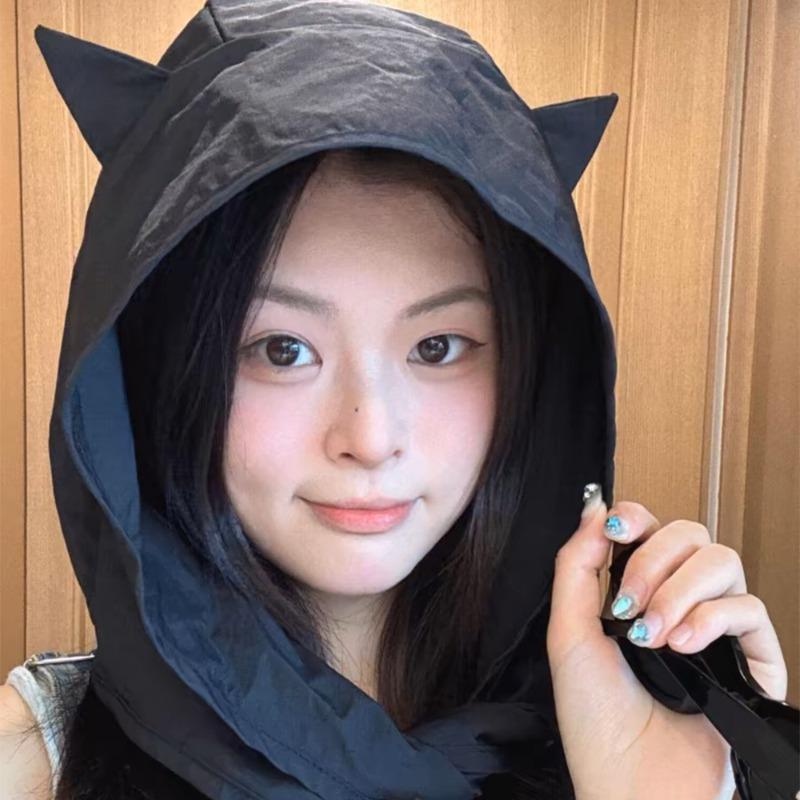 2026 Fashion Summer Fisherman Hat with Strap Trendy Qiuck Dry Cute Ear Design Sunshade Caps for Summer Beach Fishing Hiking