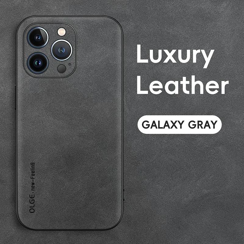 Luxury Leather Phone Case For iPhone 17 16 15 14 13 12 11 Pro Max Plus 17 Air Silicone Soft Protection Shockproof Cover Funda