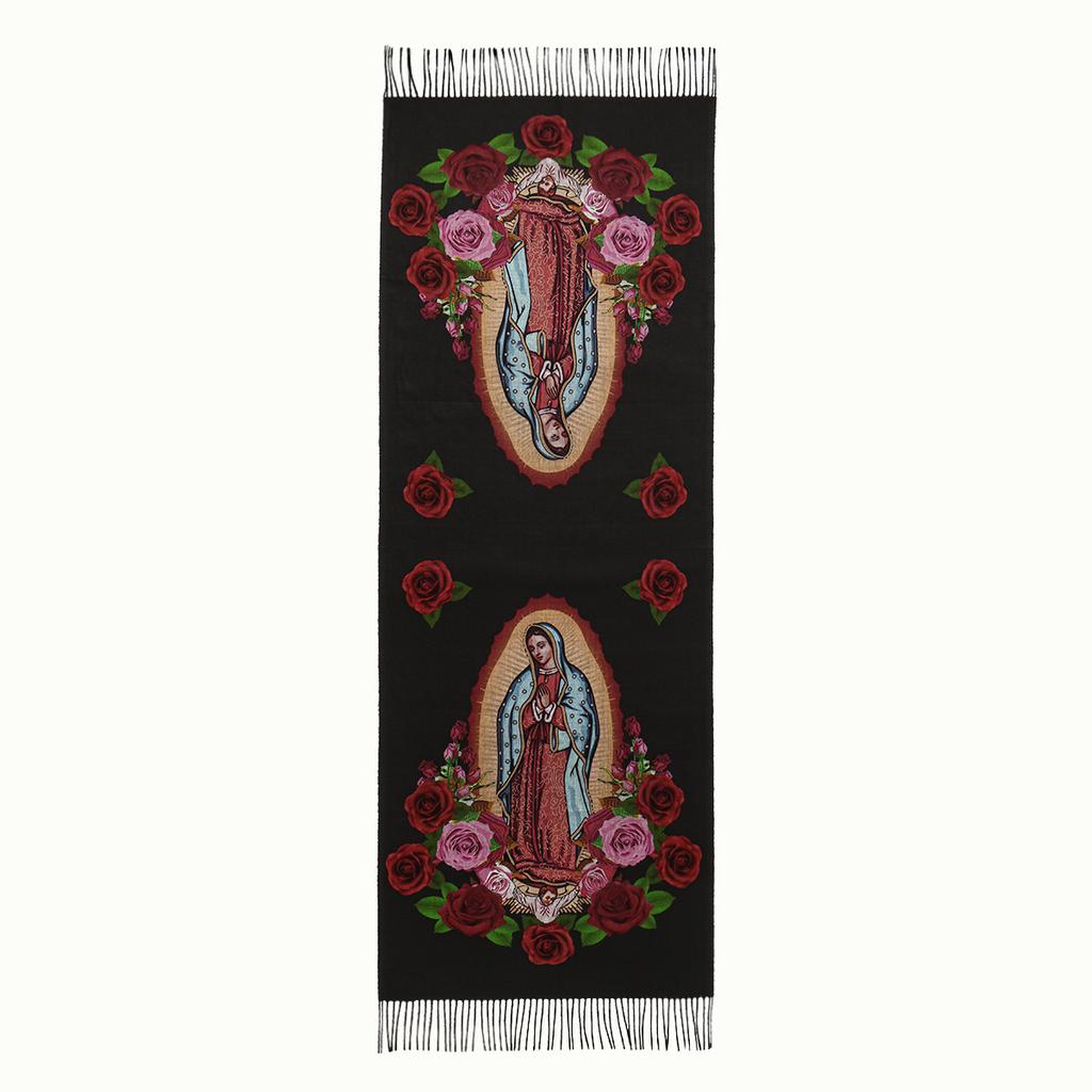 Printed Virgin Mary Of Guadalupe Scarf Men Women Winter Fall Warm Scarves Mexico Catholic Saint Shawl Tassels Wrap